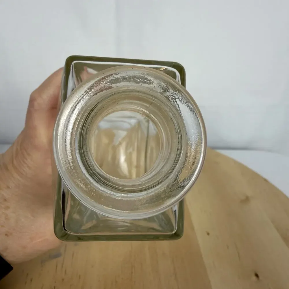 Mid-Century Modern Triangular Design Liquor Bottle/Decanter Clear Glass 12